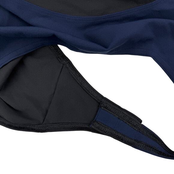 LULULEMON Nulu Asymmetrical Bodysuit Sz 12 Black / True Navy - Picture 5 of 6